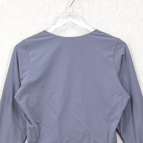 SKIMS Fits Everybody Long SleeveLow Back Bodysuit Womens 2X Gray Blue Stretch - Picture 5 of 16